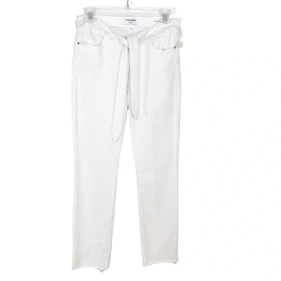 FRAME DENIM Le High Rise
NWOT Sz 25 Straight Leg Tie Waist White Jeans - Picture 6 of 12